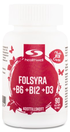 Folic Acid + B6 + B12 + D,  - Healthwell