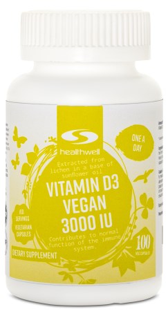 Vitamin D3 Vegan 3000 IU,  - Healthwell